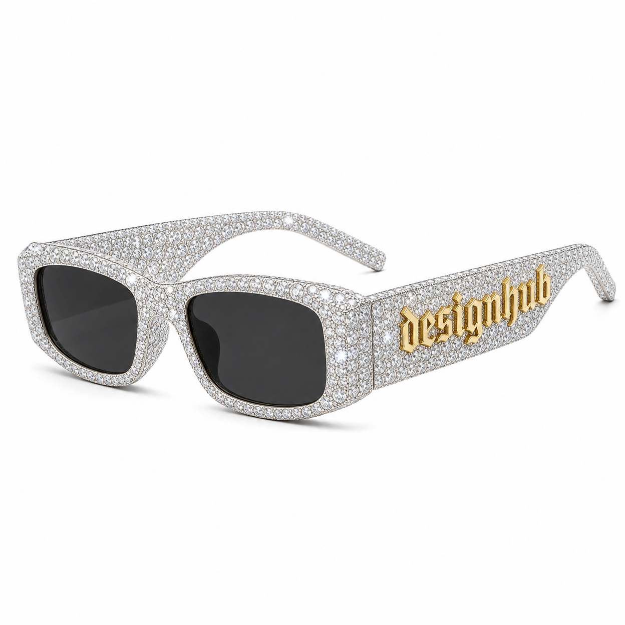 Designhub Grillz Frame Teeth-Print Shades — All White