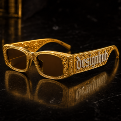 Designhub Drippy Oval Micro Shades — Pink Gold Lens
