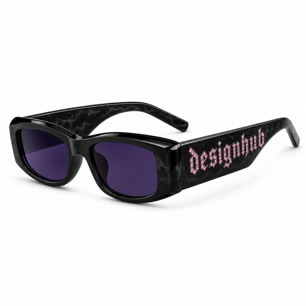 Designhub Bosslady Cat Eye Shades — Black Rhinestone Gold