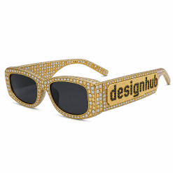 Designhub God Mode Rectangle Shades — Transparent Crystal Gold