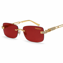 Designhub Stacked Lens Double Frame Glasses — Two-Tier Gold